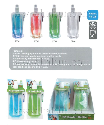 450ML Foldable Water Drink Bottle Reusable with Carabiner Clip Hook Sports Lunch