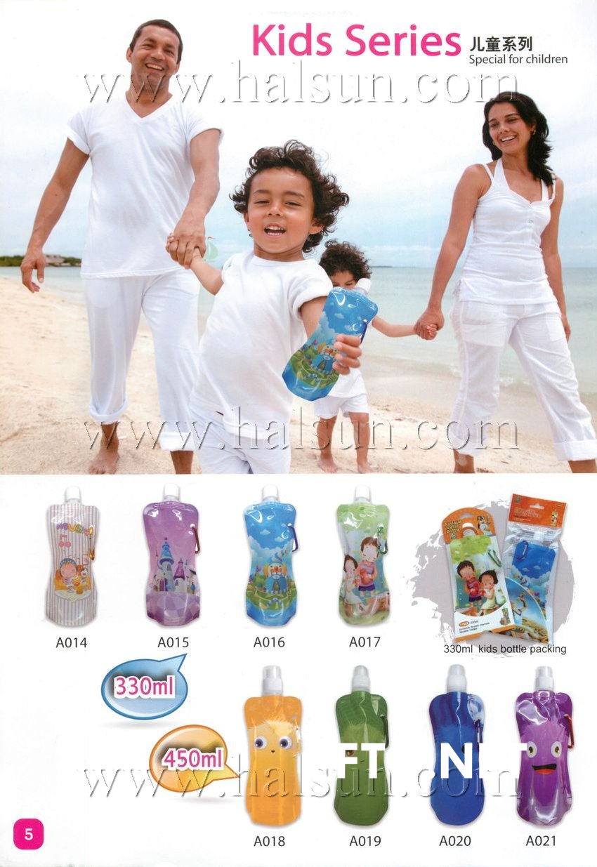 Kids Foldable Water Bottles_009, Custom logo workable