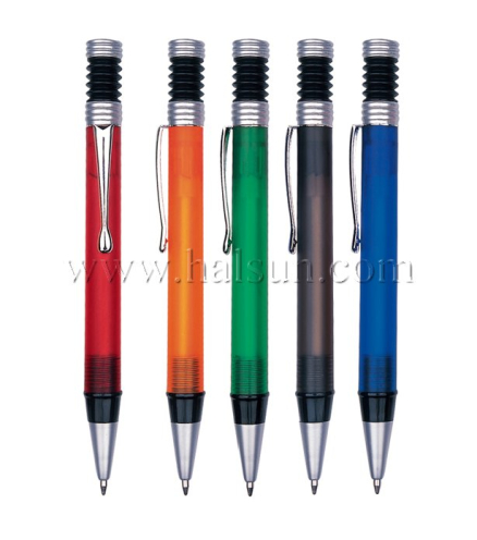 Metal Clip Plastic Barrel Ball Pens, HSCJ1002A