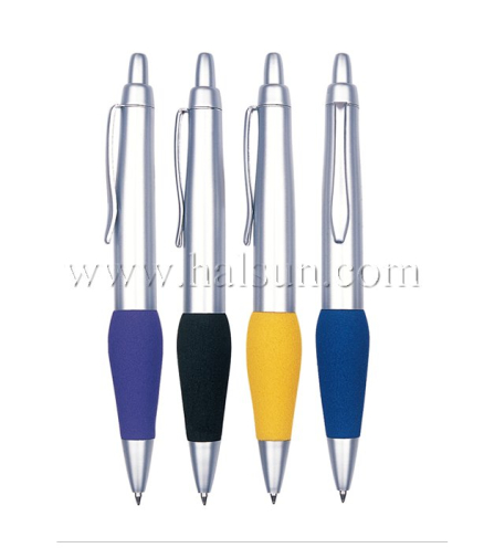 Metal Clip Plastic Barrel Ball Pens, HSCJ1019C