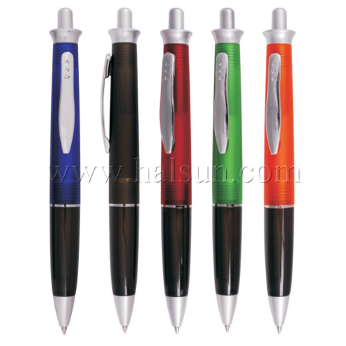 Metal Clip Plastic Barrel Ball Pens, HSCJ1036