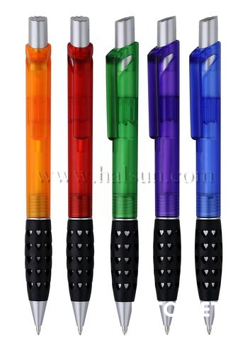 Frosted barrel Promotional Ball Pens,Grip with small heart holes,HSBFA5204
