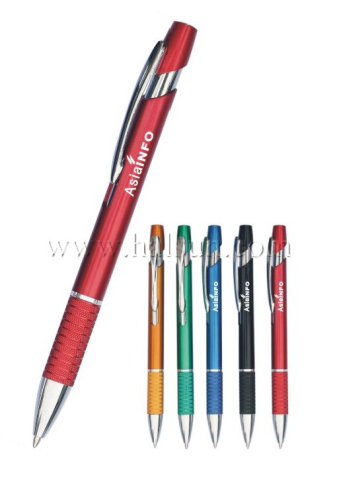 Promotional Ball Pens,HSBFA5276A,Metallic Paint barrel, black Aluminum grip