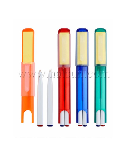 memo pens,pen with pull out memo,note sticker pens,3 in one multi function pens,multi function pens,Blue+Red Ball pen + Memo sticker combo,HSHCSN0046