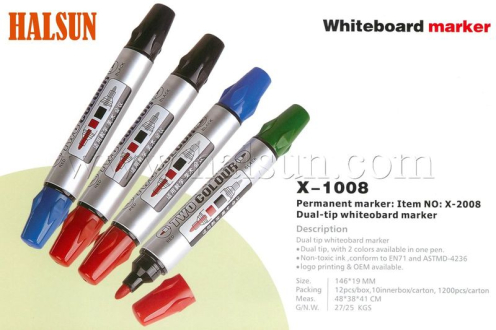 Dual Tip Two Color Whiteboard Marker,HSZCX-1008
