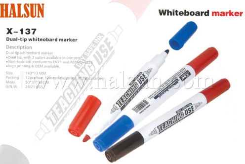Dual tip two color whiteboard marker,HSZCX-137