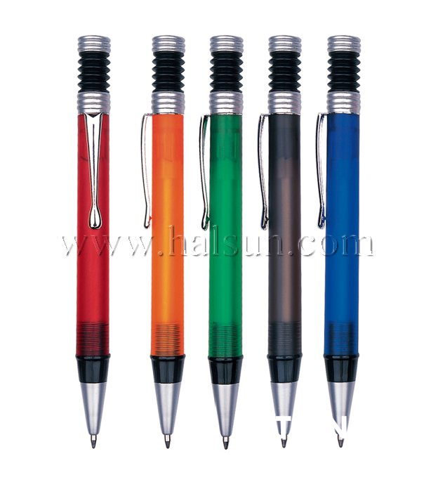 Metal Clip Plastic Barrel Ball Pens, HSCJ1002A