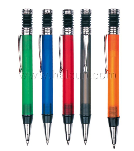 Metal Clip Plastic Barrel Ball Pens, HSCJ1002