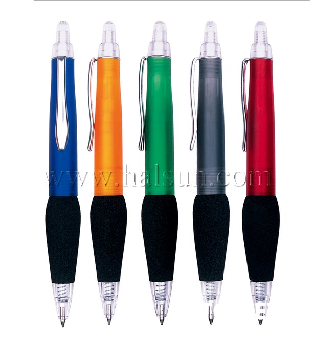 Metal Clip Plastic Barrel Ball Pens, HSCJ1019A