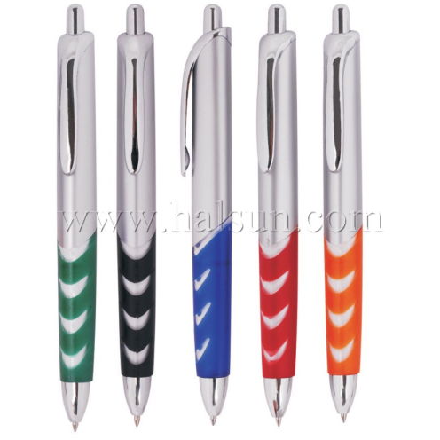 Metal Clip Plastic Barrel Ball Pens, HSCJ1035B