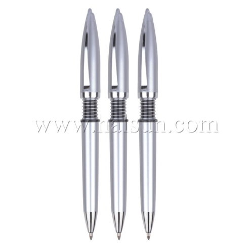 Metal Clip Plastic Barrel Ball Pens, HSCJ1044