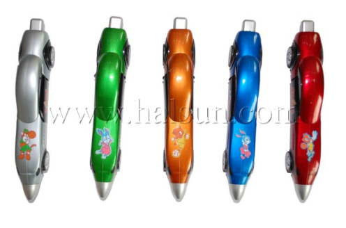 Carton Printed Car Pens, Pen with 4 wheels, pen in shape of car,toy pens,Promotional Ballpoint Pens,Custom Pens,HSHCSN0080