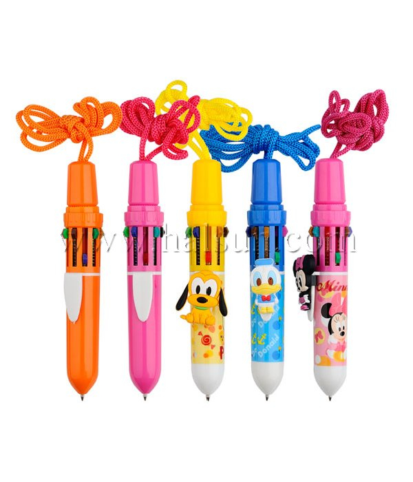Multi color pens with rope,Promotional Ballpoint Pens,Custom Pens,HSHCSN0237