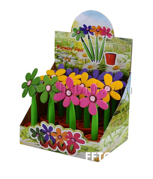 flower pen,flower pens with base in display box,Promotional Ballpoint Pens,Custom Pens,HSHCSN0076