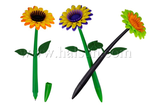 flower pen,flower pens,sunflower pens,sunflower pen in different colors,Promotional Ballpoint Pens,Custom Pens,HSHCSN0079