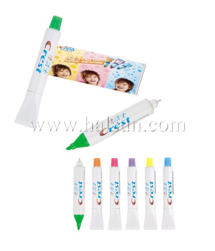 pull out banner toothpaste pen + highlighter,scroll highlighter,,Promotional Ballpoint Pens,Custom Pens,HSHCSN0221